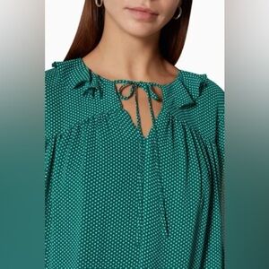 Whistles green polka dot blouse size small